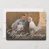 Cartes Pour Fêtes Annuelles Joyeuses vacances Fancy White Script Classic Photo (Devant)