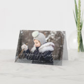 Cartes Pour Fêtes Annuelles Joyeuses Vacances Fluries de neige Photo (Devant)