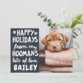 Cartes Pour Fêtes Annuelles Joyeuses Vacances Funny Moderne Animaux de compagn (Debout devant)