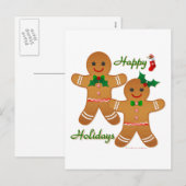 Cartes Pour Fêtes Annuelles Joyeuses vacances Gingerbread Homme garçon fille (Devant / Derrière)