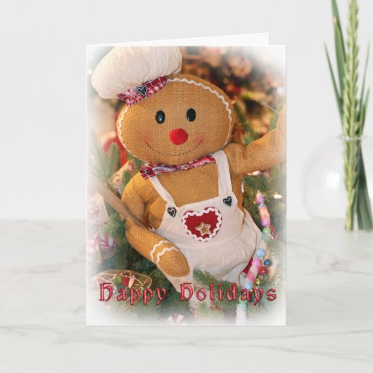 Cartes Pour Fêtes Annuelles Joyeuses vacances Gingerbread Man Greeting Card (Devant)