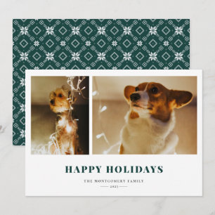 Cartes Pour Fêtes Annuelles Joyeuses vacances Green Fair Isle Photo