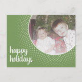 Cartes Pour Fêtes Annuelles Joyeuses vacances - Green Polka Dot Border (Devant)