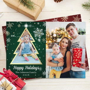 Cartes Pour Fêtes Annuelles Joyeuses vacances Green Red Christmas Tree 2 Photo