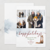 Cartes Pour Fêtes Annuelles Joyeuses vacances hiver Fox 3 Photo Noël (Devant / Derrière)