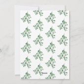 Cartes Pour Fêtes Annuelles Joyeuses vacances hiver verdure Mistletoe photo (Dos)