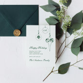 Cartes Pour Fêtes Annuelles Joyeuses vacances hiver vert Monogramme Bauble pho