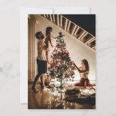 Cartes Pour Fêtes Annuelles Joyeuses vacances hiver vert Monogramme Bauble pho (Dos)