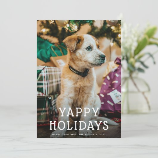Cartes Pour Fêtes Annuelles Joyeuses vacances jote Chien Chien Chien Coquelico (Debout devant)
