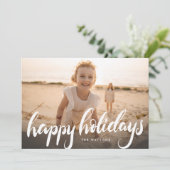 Cartes Pour Fêtes Annuelles joyeuses vacances lettrage blanc couverture photo (Debout devant)