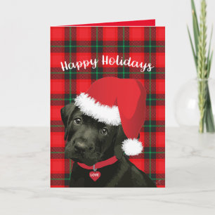 Cartes Pour Fêtes Annuelles Joyeuses vacances marionnettes avec Santa Hat Love