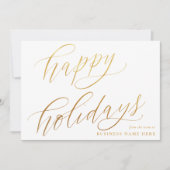 Cartes Pour Fêtes Annuelles Joyeuses Vacances Moderne Élégant Or Script Busine (Devant)