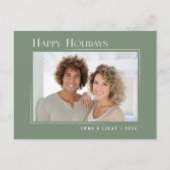 Cartes Pour Fêtes Annuelles Joyeuses Vacances Moderne Élégant Simple Sage Gree (Devant)