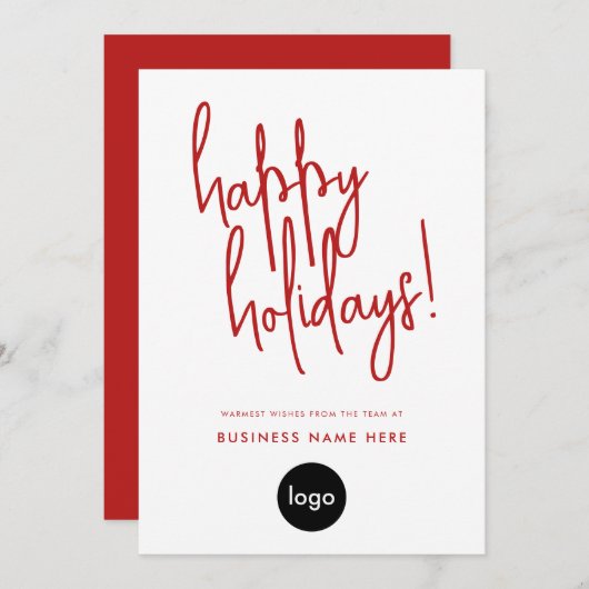 Cartes Pour Fêtes Annuelles Joyeuses Vacances Moderne Minimal Business (Devant / Derrière)