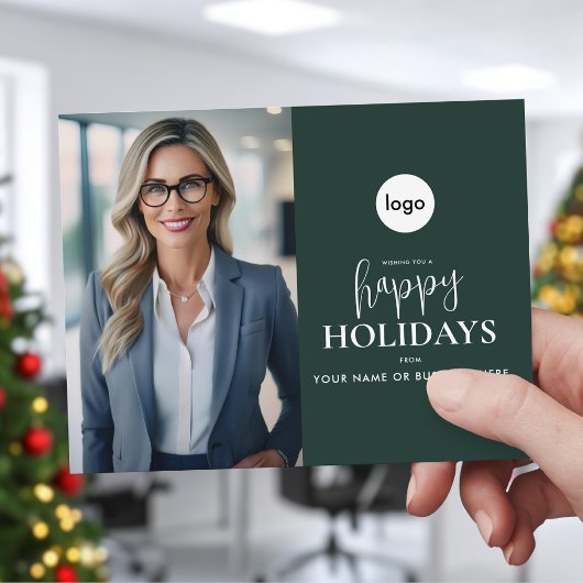 Cartes Pour Fêtes Annuelles Joyeuses Vacances Moderne Photo Business