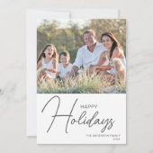 Cartes Pour Fêtes Annuelles Joyeuses Vacances Moderne Script Photo (Devant)