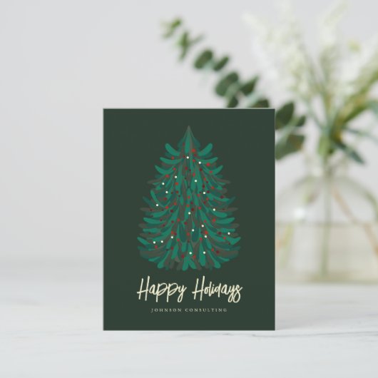 Cartes Pour Fêtes Annuelles Joyeuses Vacances Moderne Simple Arbre de Noël (Debout devant)