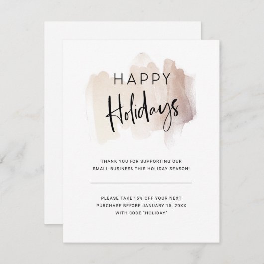 Cartes Pour Fêtes Annuelles Joyeuses vacances modernes de votre petite entrepr (Devant / Derrière)