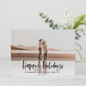 Cartes Pour Fêtes Annuelles Joyeuses vacances modernes, minimum de noël photo (Debout devant)