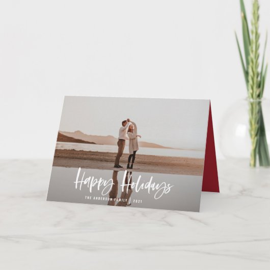 Cartes Pour Fêtes Annuelles Joyeuses vacances modernes, minimum de noël photo (Devant)