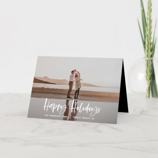 Cartes Pour Fêtes Annuelles Joyeuses vacances modernes, minimum de noël photo (Devant)