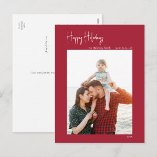 Cartes Pour Fêtes Annuelles Joyeuses vacances modernes   Photo simple vertical