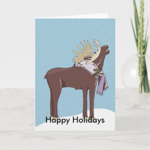 Cartes Pour Fêtes Annuelles Joyeuses vacances Moose