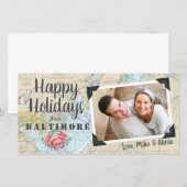 Cartes Pour Fêtes Annuelles Joyeuses vacances nautiques de Baltimore (Devant / Derrière)