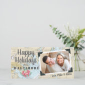 Cartes Pour Fêtes Annuelles Joyeuses vacances nautiques de Baltimore (Debout devant)