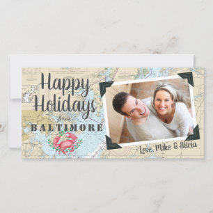 Cartes Pour Fêtes Annuelles Joyeuses vacances nautiques de Baltimore
