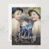 Cartes Pour Fêtes Annuelles Joyeuses vacances neige (Devant / Derrière)