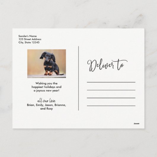 Cartes Pour Fêtes Annuelles Joyeuses vacances neige Noël Photo RED (Dos)