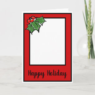 Cartes Pour Fêtes Annuelles Joyeuses vacances Noël verdure Holly Sprigs