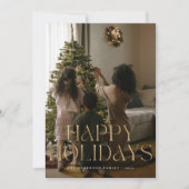 Cartes Pour Fêtes Annuelles Joyeuses Vacances Or moderne (Devant)