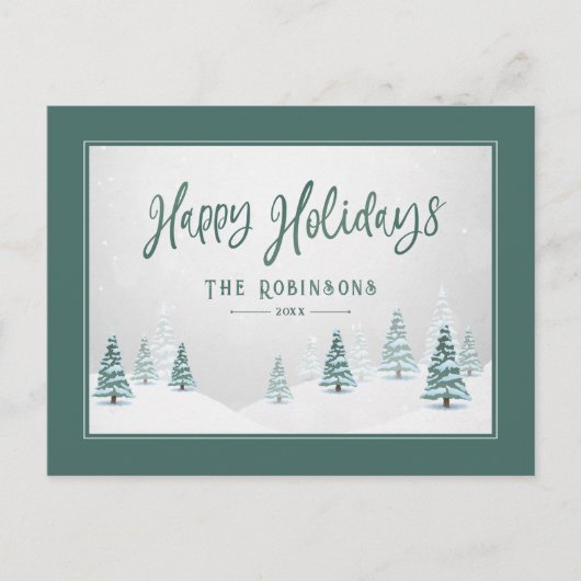 Cartes Pour Fêtes Annuelles Joyeuses Vacances Pays Élégant Épinette d'hiver (Devant)