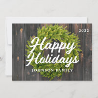 Joyeuses vacances Pays Pin Rustique Wreath Wood Ho