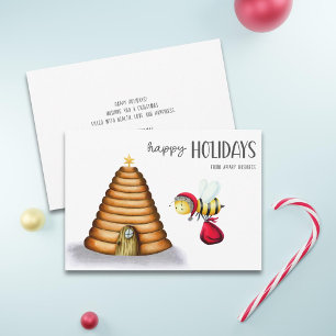 Cartes Pour Fêtes Annuelles Joyeuses vacances Père Noël Bee Christmas