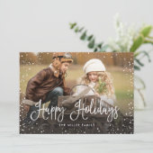 Cartes Pour Fêtes Annuelles Joyeuses vacances photo de neige (Debout devant)