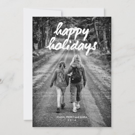 Cartes Pour Fêtes Annuelles Joyeuses vacances Photo Noël Rouge Blanc (Devant)