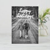 Cartes Pour Fêtes Annuelles Joyeuses vacances Photo Noël Rouge Blanc (Debout devant)