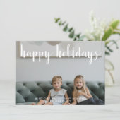 Cartes Pour Fêtes Annuelles Joyeuses vacances Pleine photo Script moderne (Debout devant)