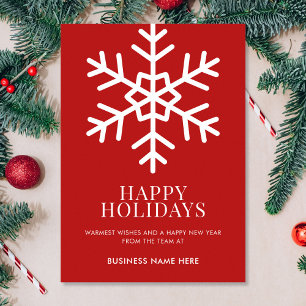 Cartes Pour Fêtes Annuelles Joyeuses vacances Red Snowflake Business