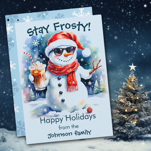 Cartes Pour Fêtes Annuelles Joyeuses vacances Restez Frosty Snowman Noël