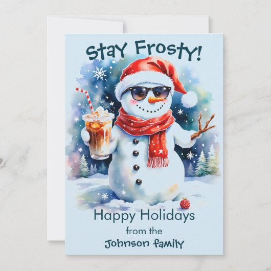 Cartes Pour Fêtes Annuelles Joyeuses vacances Restez Frosty Snowman Noël (Devant)