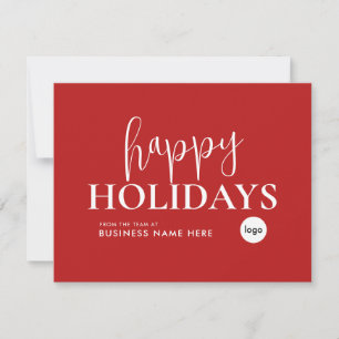 Cartes Pour Fêtes Annuelles Joyeuses Vacances Rouge Moderne Logo Affaires