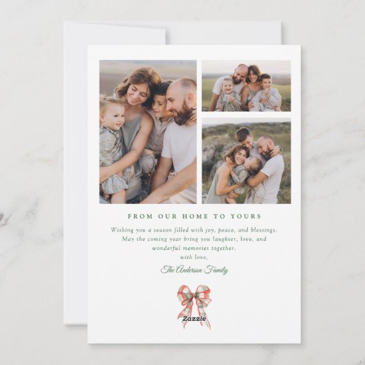 Cartes Pour Fêtes Annuelles Joyeuses Vacances Rouge Vert (Dos)