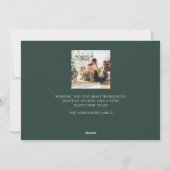 Cartes Pour Fêtes Annuelles Joyeuses vacances Rustic Green Multi Photo Collage (Dos)