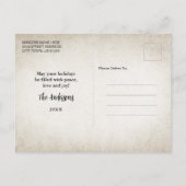 Cartes Pour Fêtes Annuelles Joyeuses vacances Rustique Aquarelle Famille Gnome (Dos)