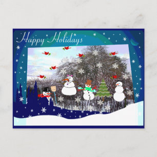Cartes Pour Fêtes Annuelles Joyeuses vacances Scène de neige
