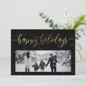 Cartes Pour Fêtes Annuelles Joyeuses vacances Script photo (Debout devant)